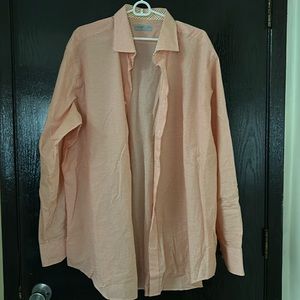 Orange & White Button Down Shirt